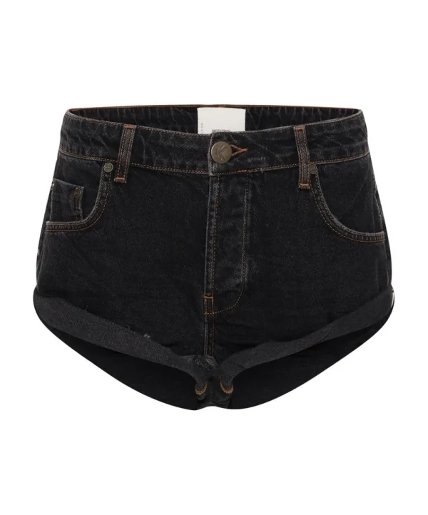 ONE TEASPOON Worn Black Bandits Low Waist Denim Shorts | Women Denim Shorts