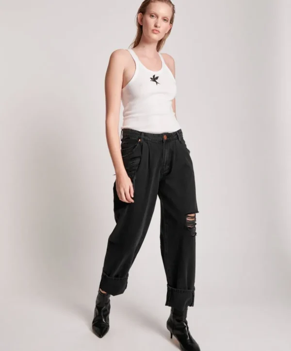 ONE TEASPOON Worn Black Smiths Trouser Jeans | Women Denim Jeans