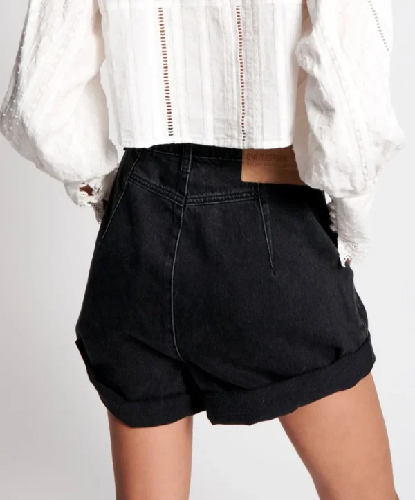 ONE TEASPOON Worn Black Streetwalkers High Waist 80S Shorts | Women Denim Shorts