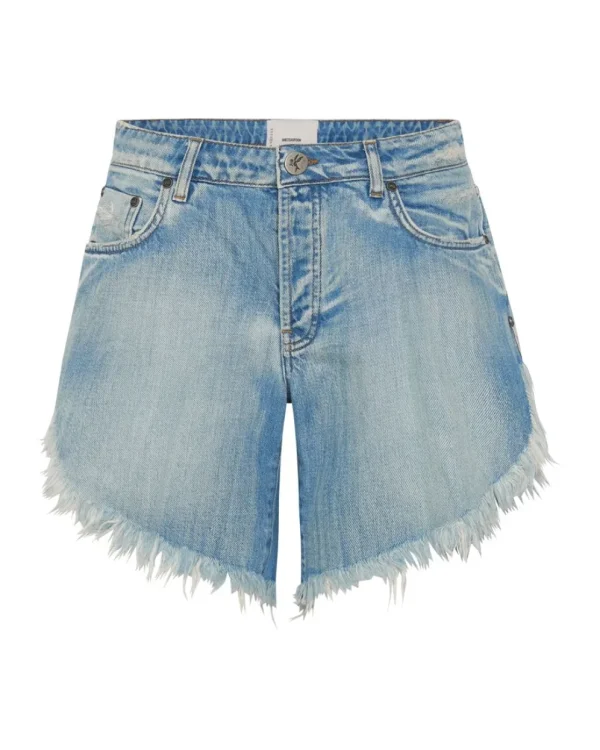 ONE TEASPOON Worn Out Hendrixe Frankies Long Length Denim Shorts | Women Denim Shorts