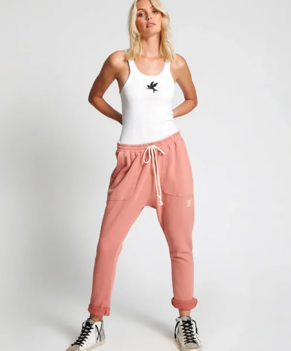 ONE TEASPOON Worn Pink Cargo Sweat Pants | Women Bottoms