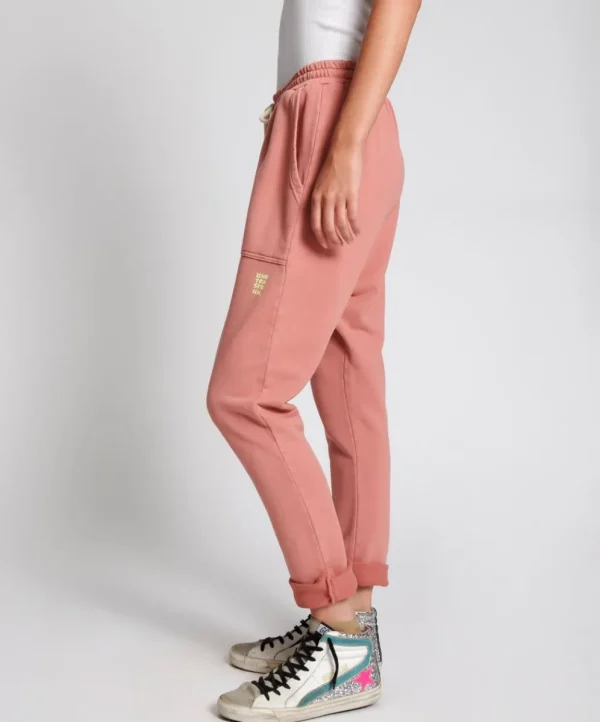 ONE TEASPOON Worn Pink Cargo Sweat Pants | Women Bottoms