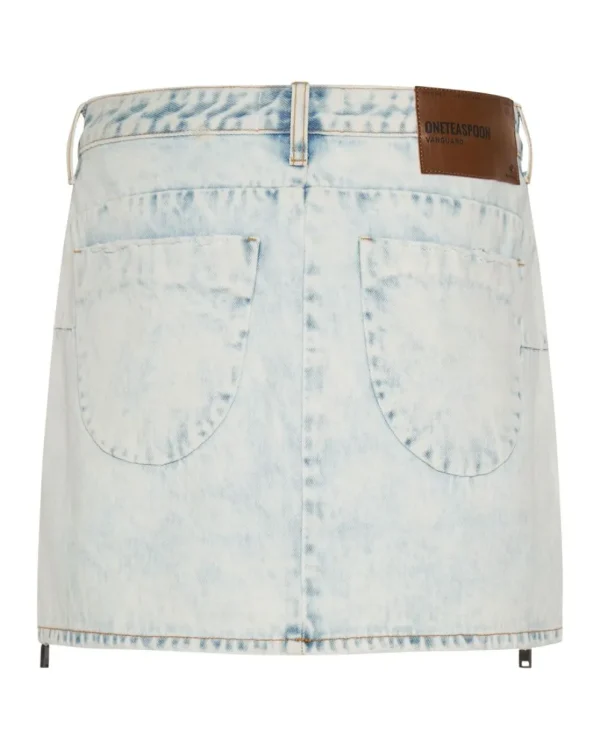 ONE TEASPOON Zipped Florence Vanguard Mid Rise Relaxed Denim Mini Skirt | Women Denim Skirts